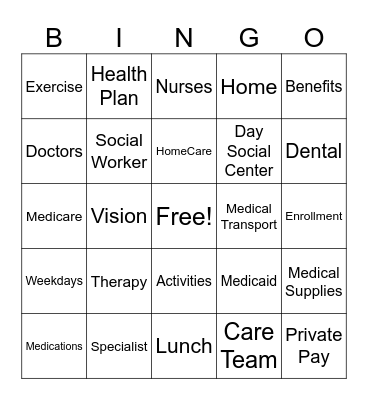 PACE BINGO Card