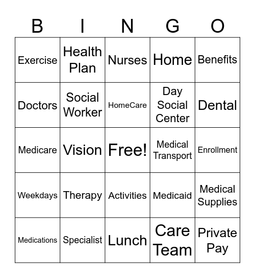 PACE BINGO Card