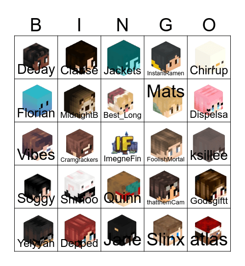 IF Staff Bingo Card