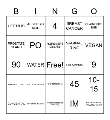 MA 30 FINAL EXAM BINGO 1 Bingo Card