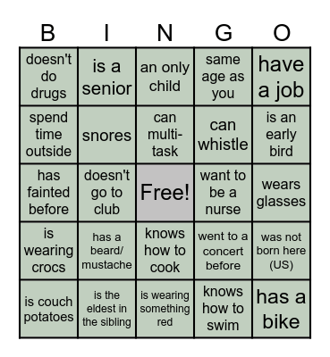 Find Someone Who... Bingo Card