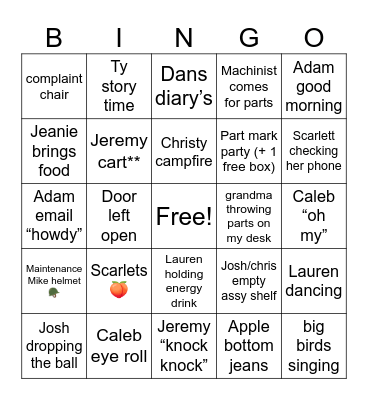 PNJ BINGO Card