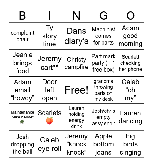 PNJ BINGO Card