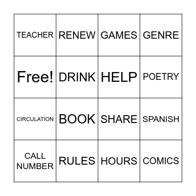 LRC ORIENTATION Bingo Card