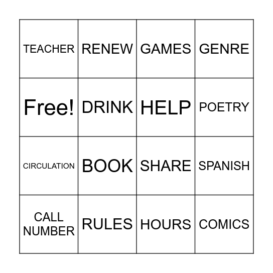 LRC ORIENTATION Bingo Card