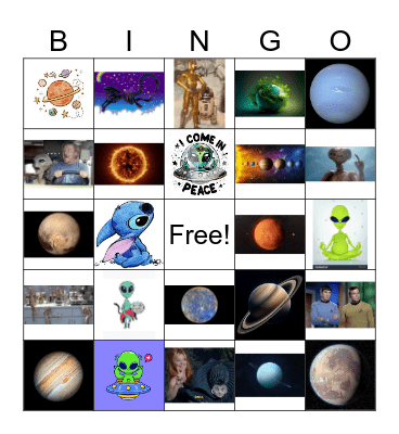 Space and Aliens! Bingo Card