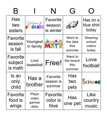 GET TO KNOW ME Bingo Card