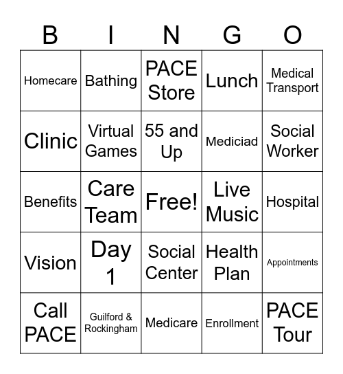 PACE BINGO Card