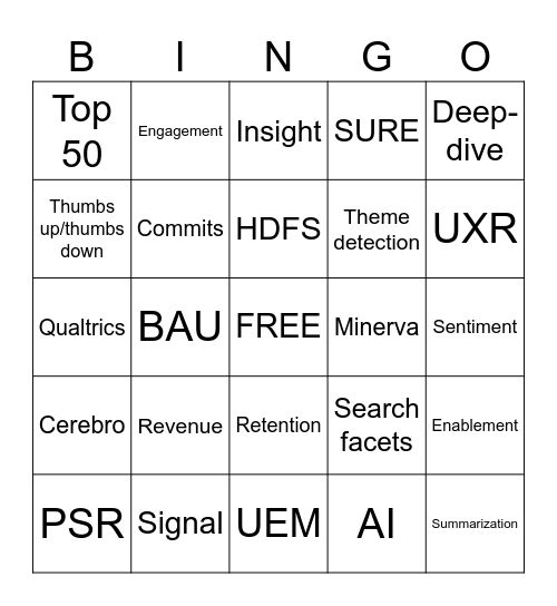 IPS Bingo Card