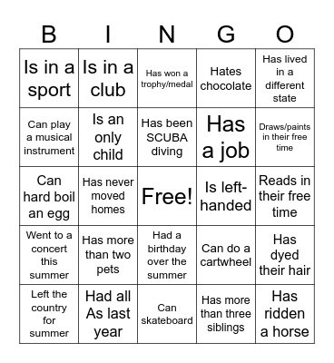 Find someone who.... Bingo Card