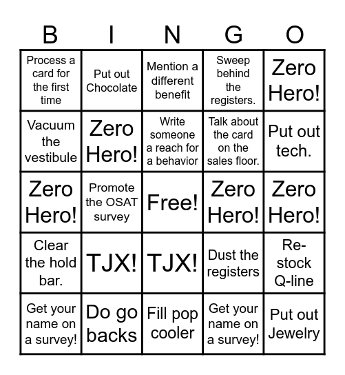 Customer Experience Bingo Card