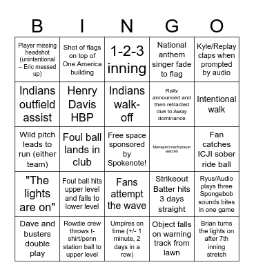 8/13-18 Bingo Card