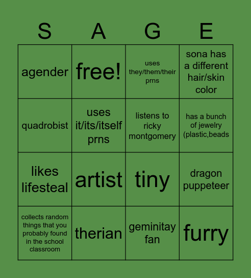 how simalr are yiuo to me>!?!?! Bingo Card