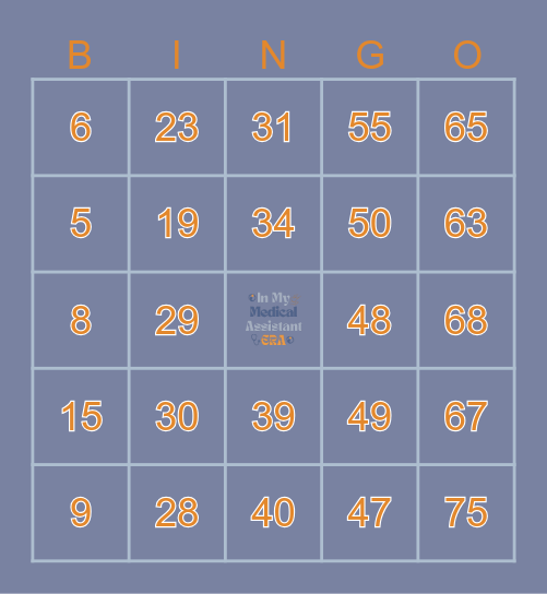 Medical Assistant Week Bingo Card