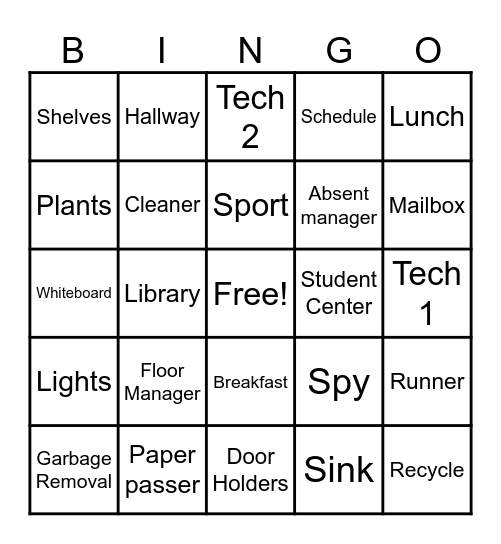 JOB BINGO! Bingo Card