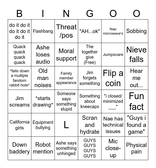 Convenience Bingo Card