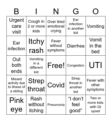 Back to school plagues Bingo Card