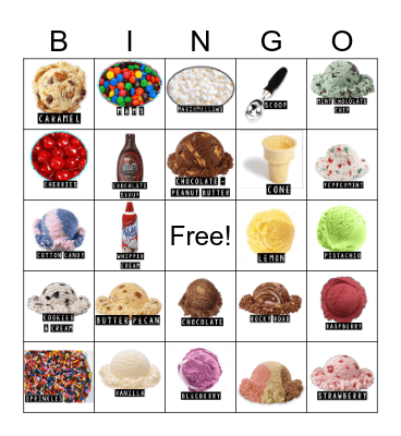 Ice Cream Bingo Card