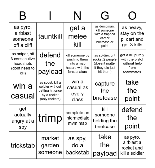 tf2 1 Bingo Card