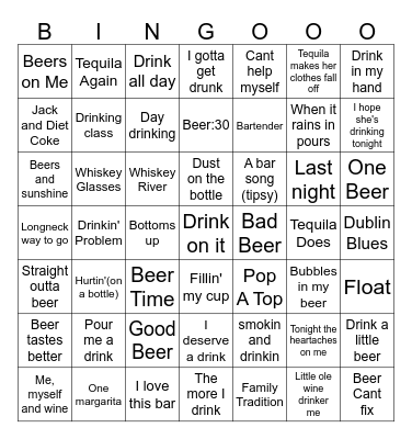 Drinking Songs!? Bingo Card