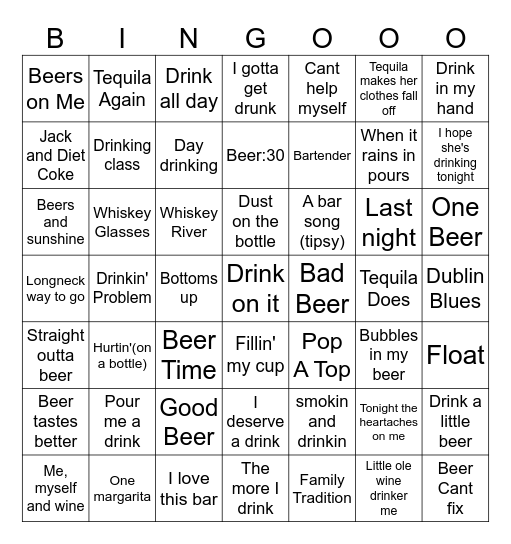 Drinking Songs!? Bingo Card