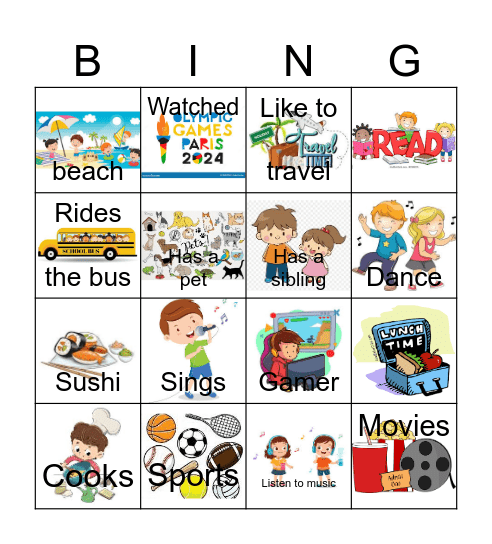 Do you like ... Bingo Card