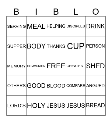SERVING OTHERS Bingo Card