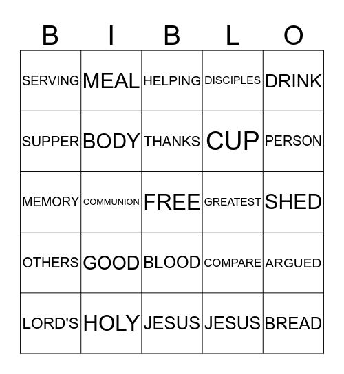 SERVING OTHERS Bingo Card
