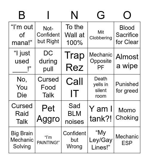 Mascot Bingo Card