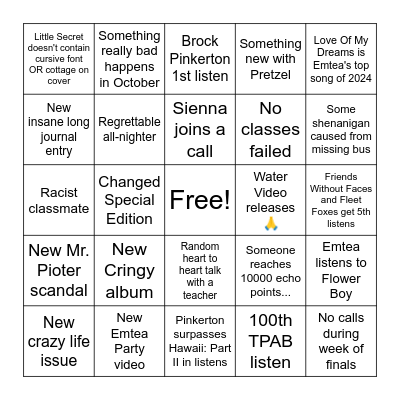2024-2025 School Year Bingo Card