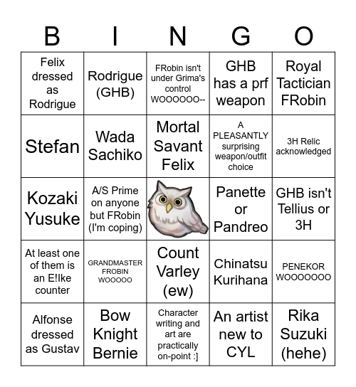 CYL8 Bingo Card