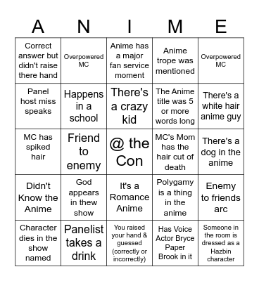 Do You Know That Anime? Bingo Card
