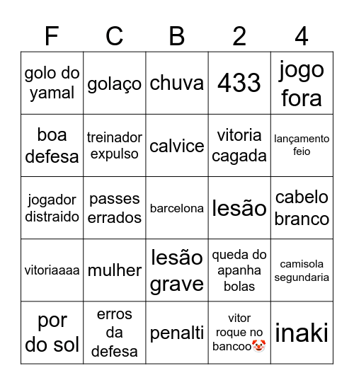 barcelona Bingo Card