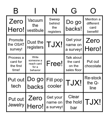 Customer Experience Bingo! Bingo Card