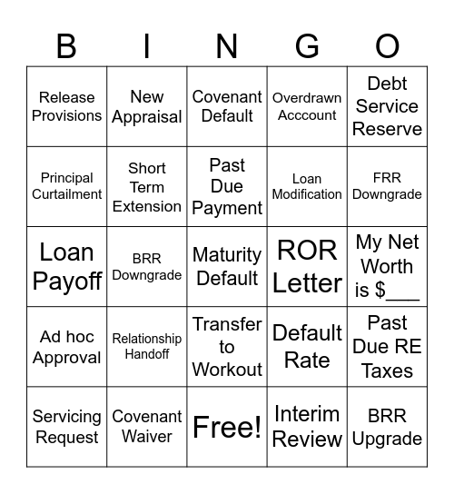 PMG Bingo Card