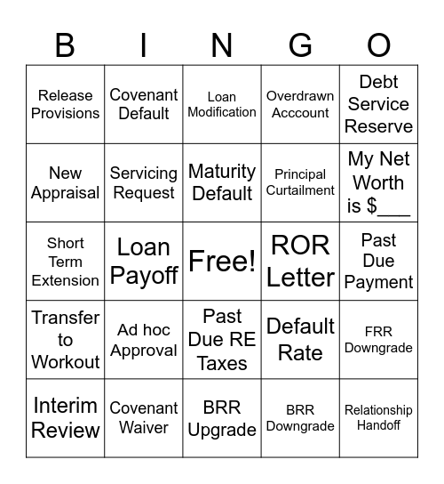 PMG Bingo Card
