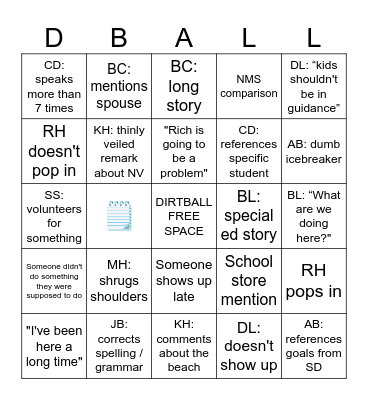 8/14 Bingo Card