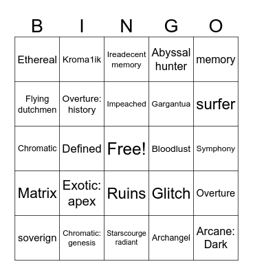 sols bingo Card
