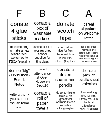 Math Welcome Week! Bingo Card