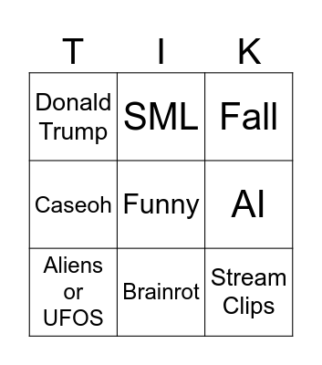 TikTok Speedrun Bingo Card