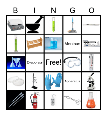 Lab Apparatus Bingo Card