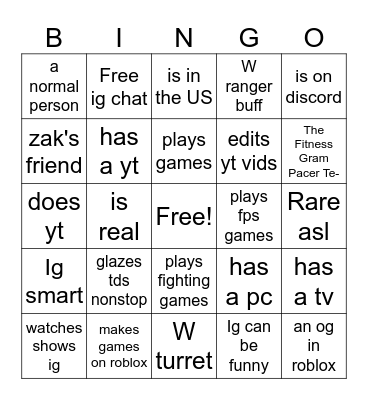 Jakob Bingo Card