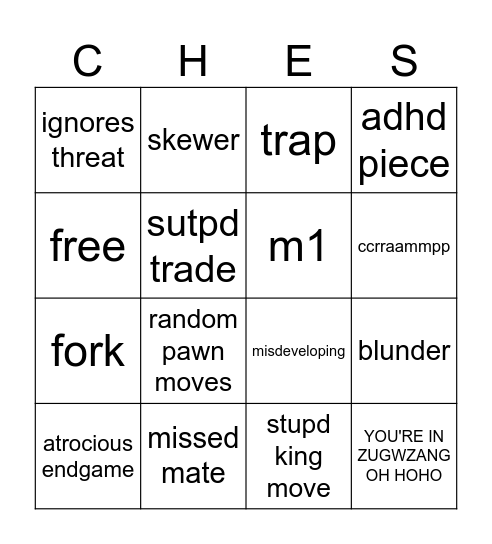 chess Bingo Card