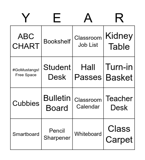 THIRD GRADE Bingo Card