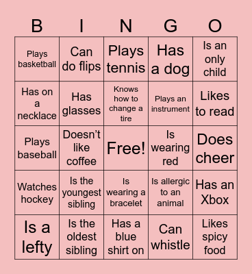 Fish Camp Bingo Card