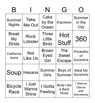 Summer Vibes Vol 2 Bingo Card