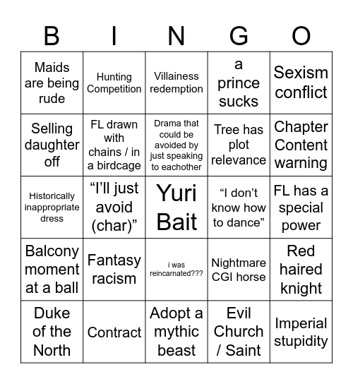 rofan manhwa bingo part2 Bingo Card