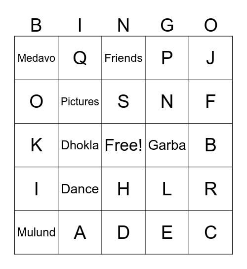 Forever Young Bingo Card