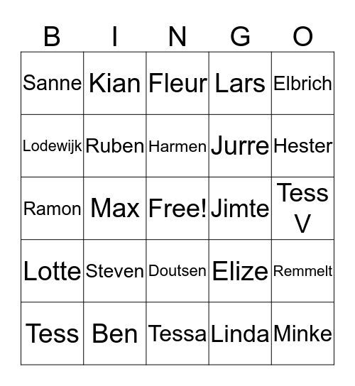 Afsluiting groep 4, 5 Bingo Card