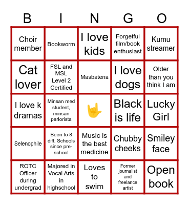 Medical Students’ Society Human Bingo Card